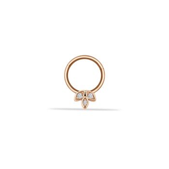 Taşlı Çiçek Motifli Helix Piercing - 1