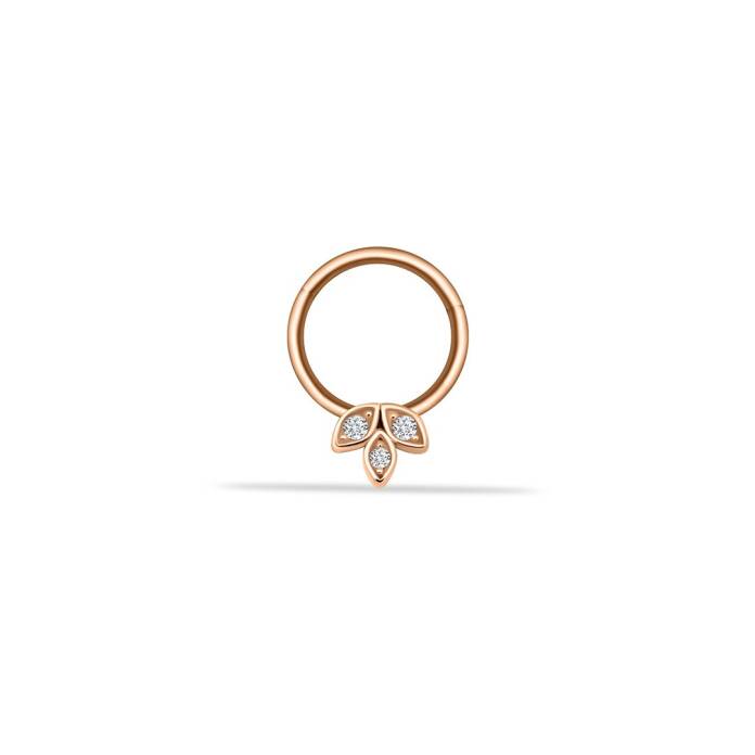 Taşlı Çiçek Motifli Helix Piercing - 1