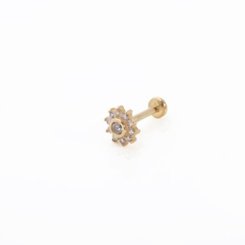 Taşlı Çiçek Tragus Piercing - 3