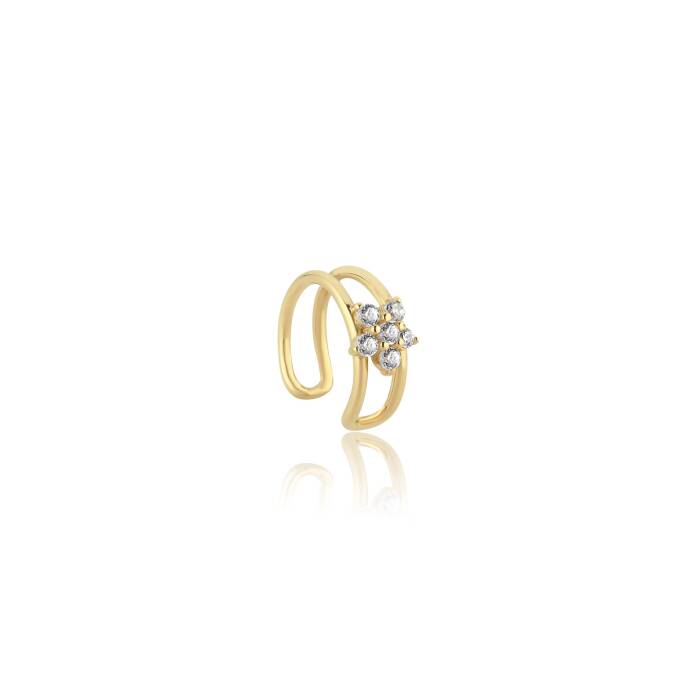 Taşlı Çiçekli Earcuff - 1