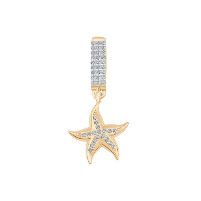 Taşlı Deniz Yıldızı Sallantılı Charm - 1