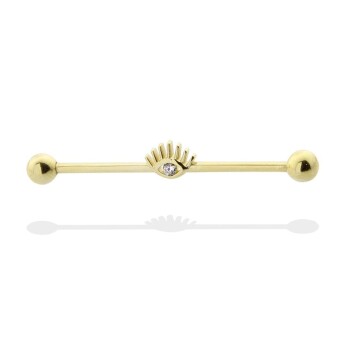 Taşlı Göz Motifli Köprü Piercing - 1