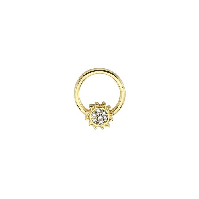 Taşlı Güneş Motifli Helix Piercing - 1