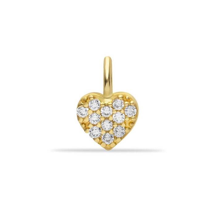 Taşlı Kalp Charm - 1