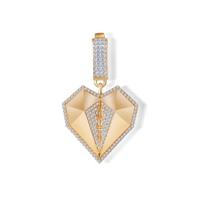 Taşlı Kalp Charm - 1