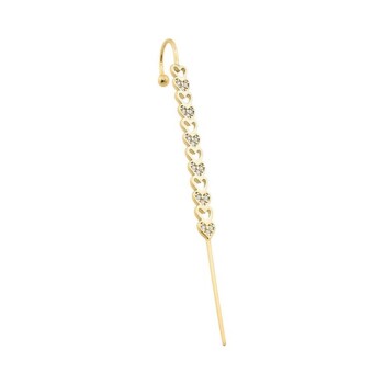 Taşlı Kalp Hook Baston Küpe - 1
