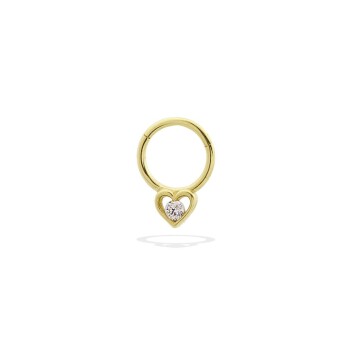 Taşlı Kalp Motifli Helix Piercing - 1