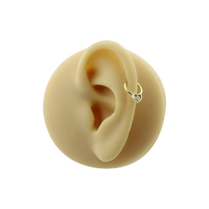 Taşlı Kalp Motifli Helix Piercing - 2