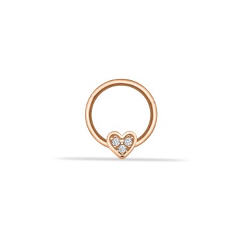 Taşlı Kalp Motifli Helix Piercing - 1