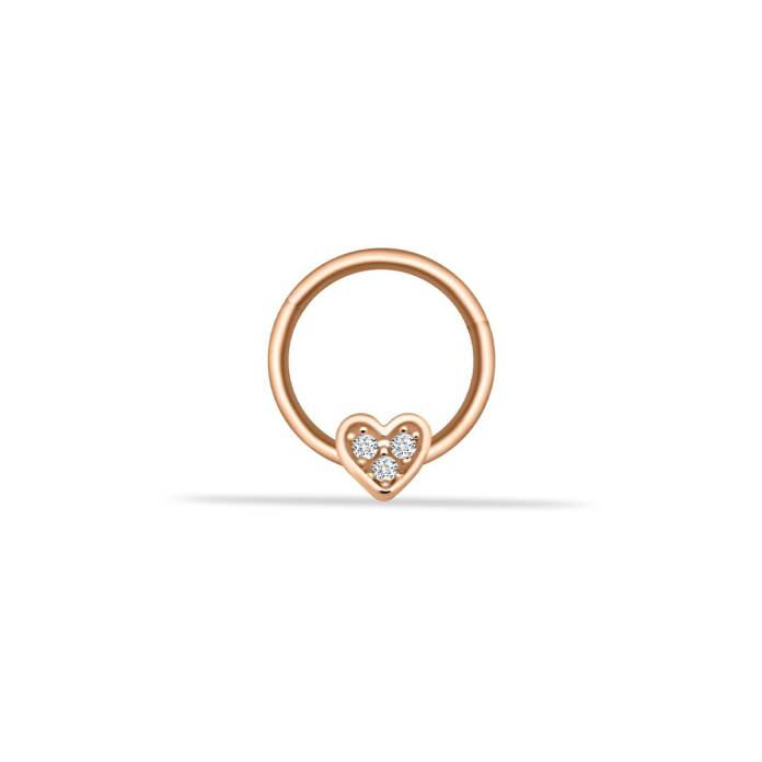 Taşlı Kalp Motifli Helix Piercing - 1