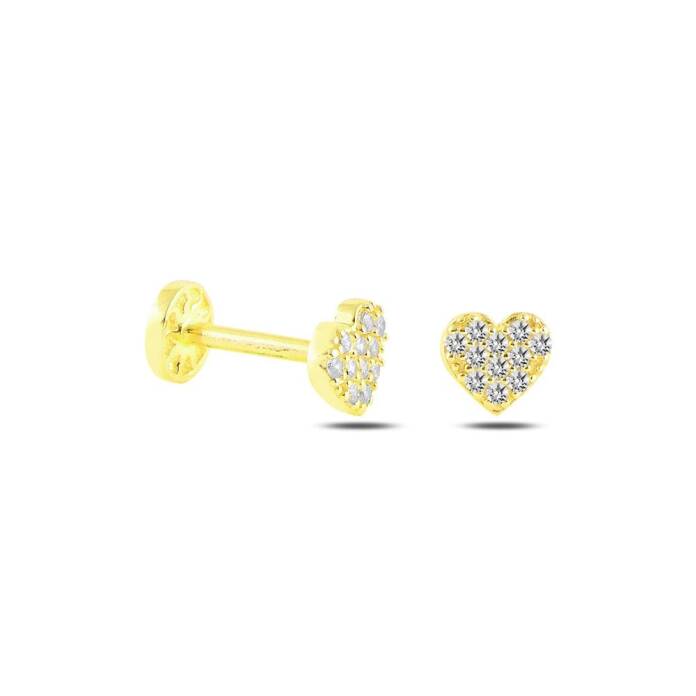 Taşlı Kalp Tragus Piercing - 2