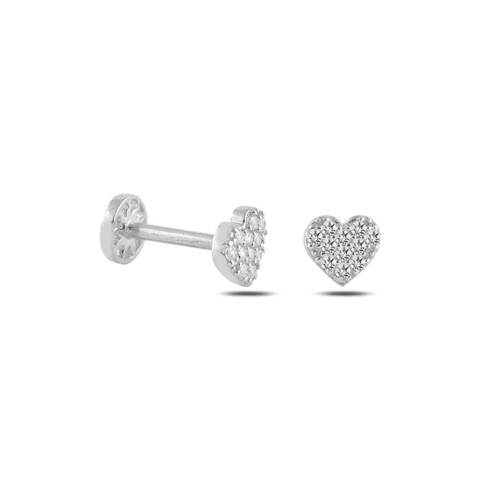 Taşlı Kalp Tragus Piercing - 3