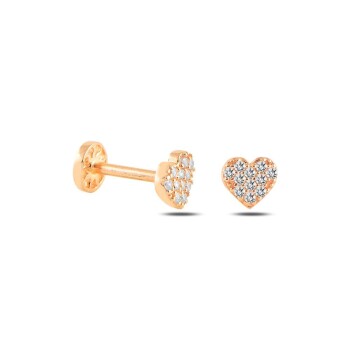 Taşlı Kalp Tragus Piercing - 4