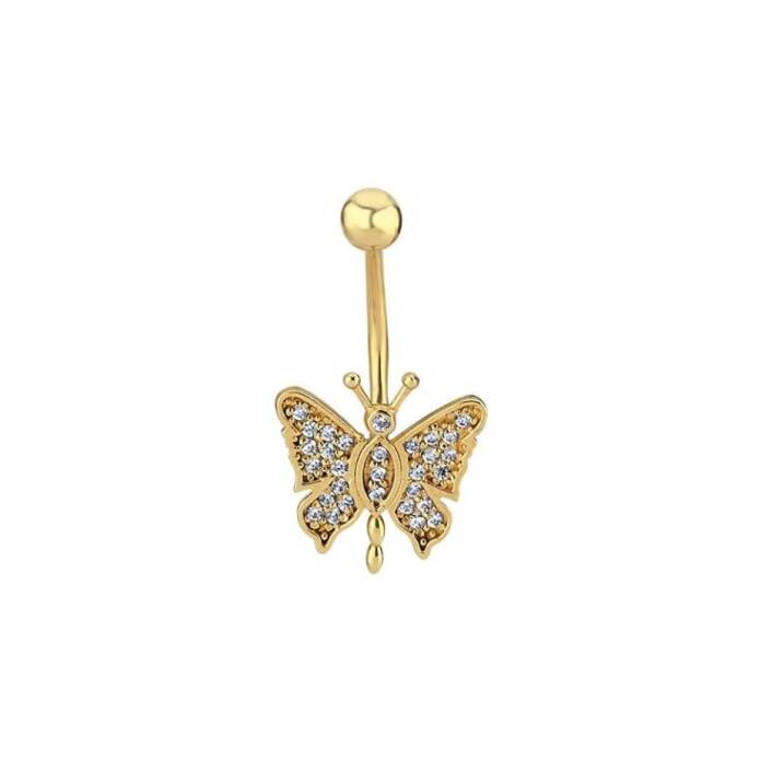 Taşlı Kelebek Göbek Piercing - 1