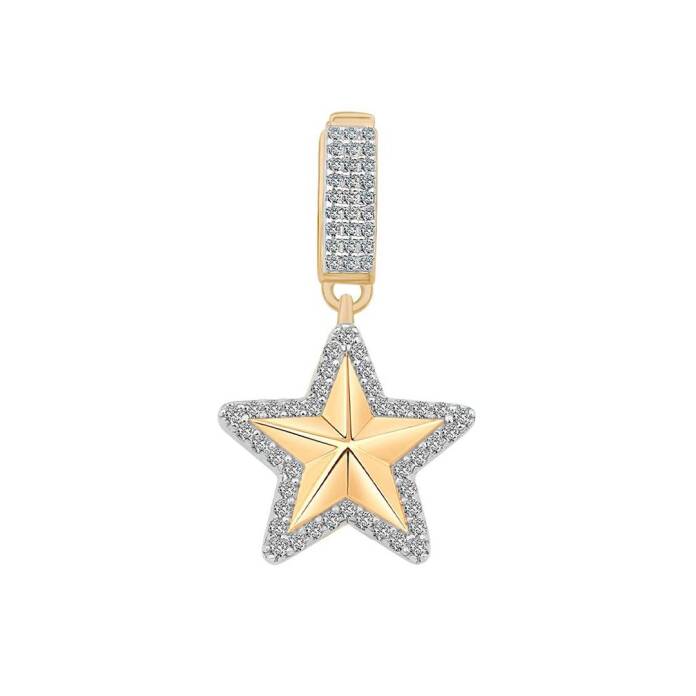 Taşlı Kilit Yıldız Charm - 1
