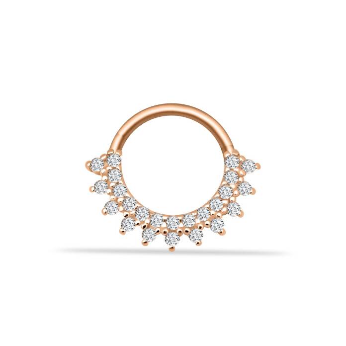 Taşlı Minimal Halka Piercing - 1