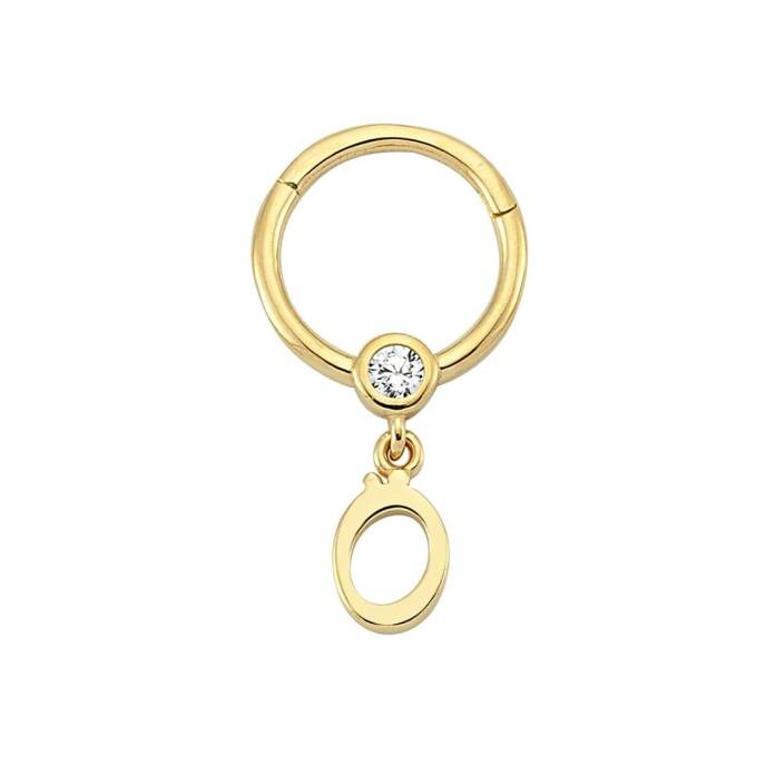 Taşlı Ö Harfi Sallantılı Helix Piercing - 1