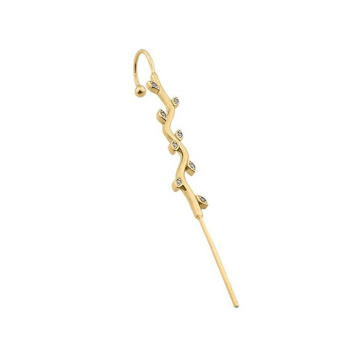 Taşlı Sarmaşık Motifli Hook Baston Küpe - 1
