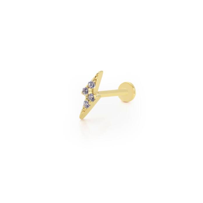 Taşlı Şimşek Tragus Piercing - 1