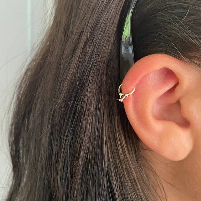 Taşlı Üçgen Helix Piercing - 2