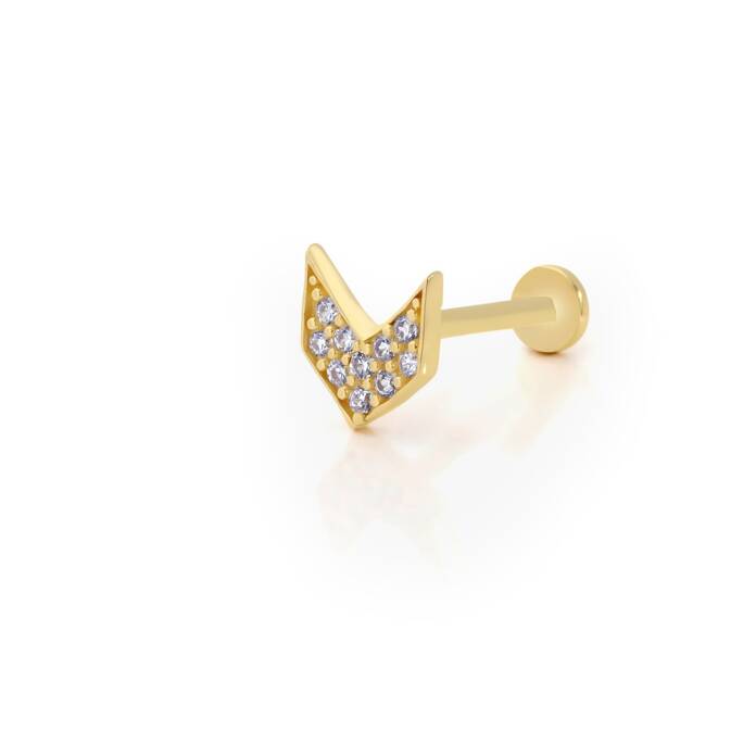 Taşlı Üçgen Model Tragus Piercing - 1