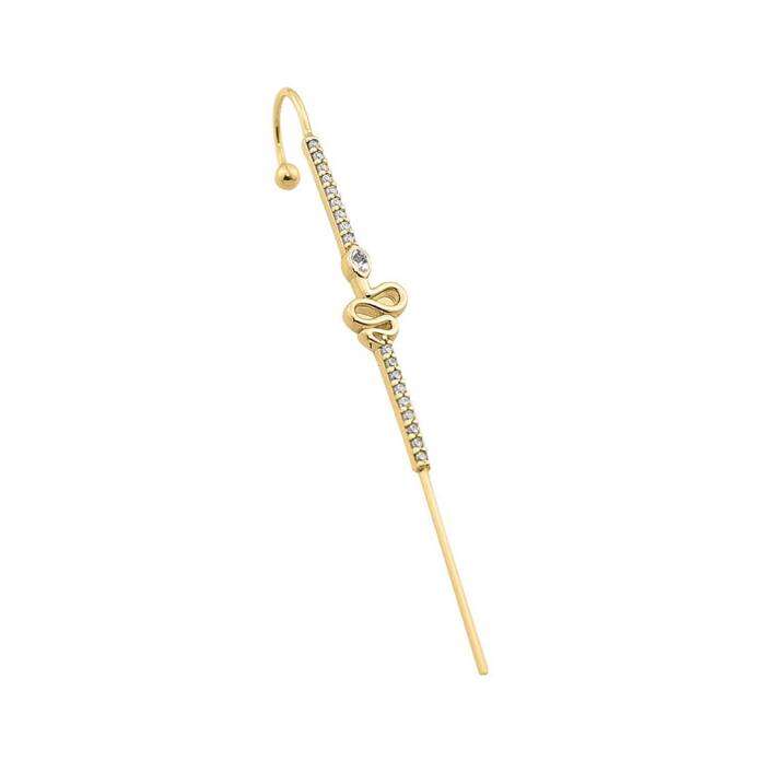 Taşlı Yılan Motifli Hook Baston Küpe - 1