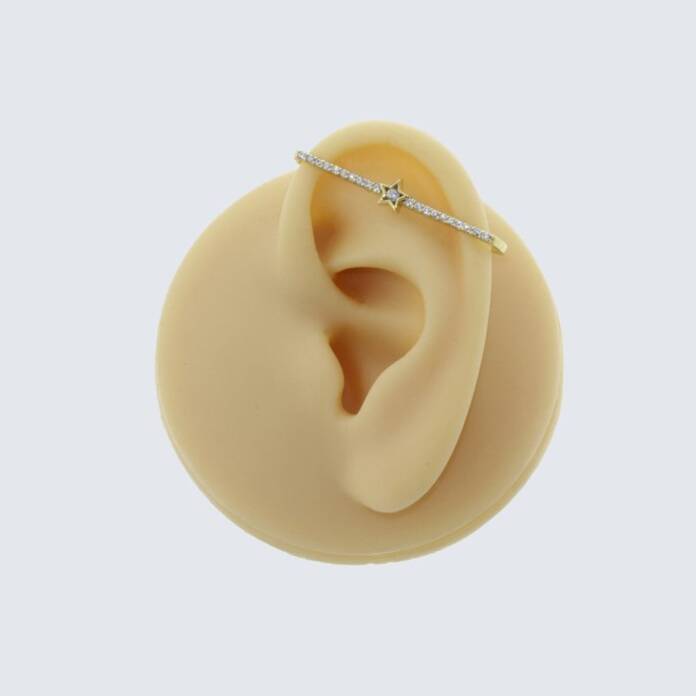 Taşlı Yıldız Industrial Earcuff - 2