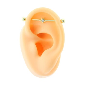 Taşlı Yıldız Motifli Köprü Piercing - 2