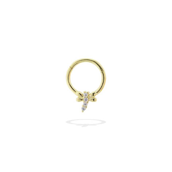 Taşlı Yusufçuk Motifli Helix Piercing - 1
