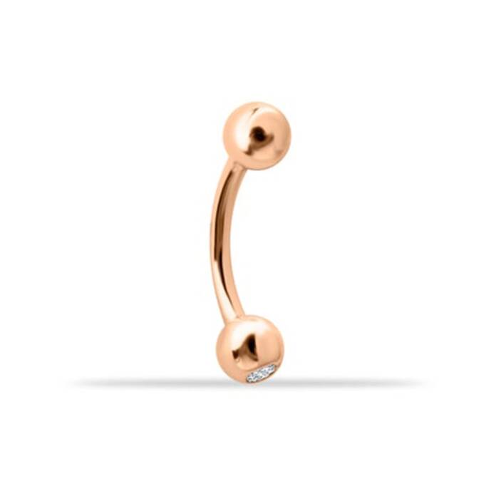 Tek Tarafı Taşlı Top Göbek Piercing - 1