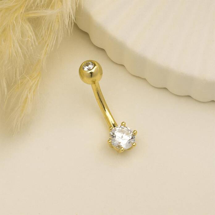 Tek Taşlı Göbek Piercing - 2