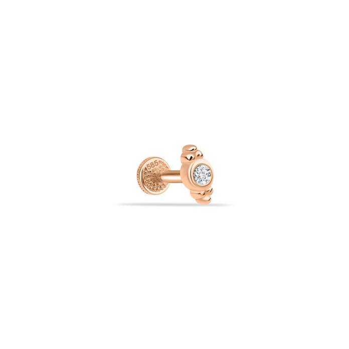 Tek Taşlı Kruvasan Tragus Piercing - 1
