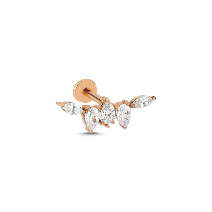 Ters Düz Damla Yatay Model Tragus Piercing - 1
