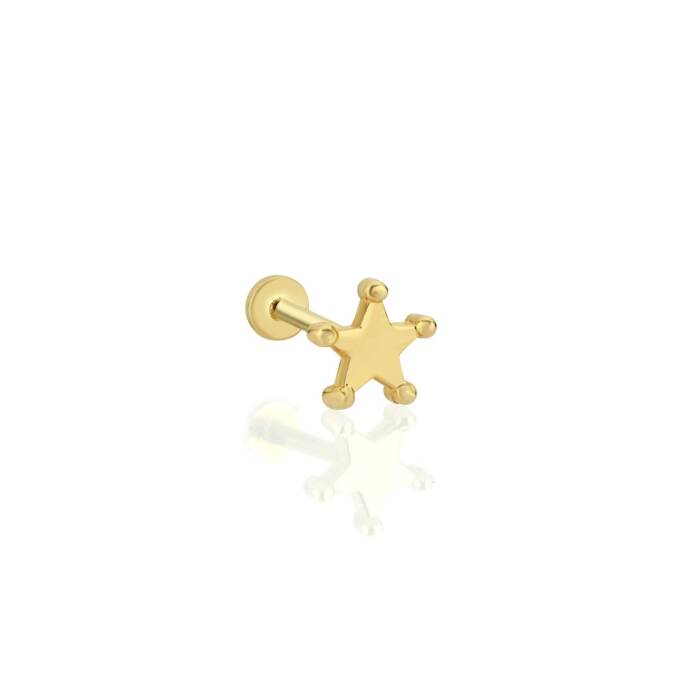 Top Detaylı Küçük Yıldız Tragus Piercing - 1