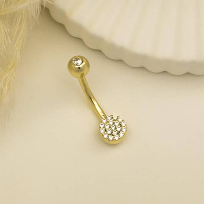 Top Taşlı Daire Motifli Göbek Piercing - 2