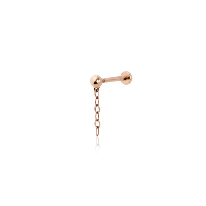 Top Ucunda Sallantılı Tek Zincir Tragus Piercing - 1