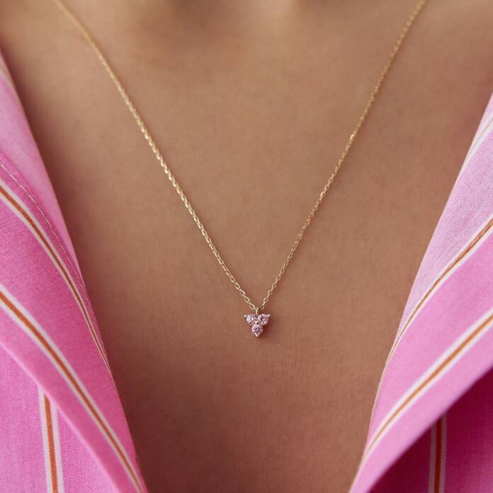 Tria Pembe Minimal Kolye - 1