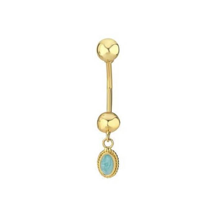 Turkuaz Opal Göbek Piercing - 1