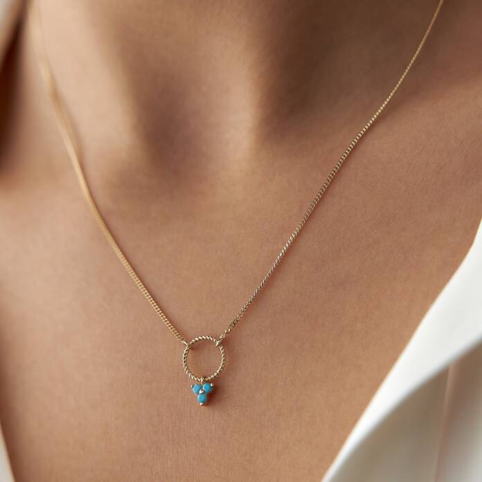 Turkuaz Tria Charm Kolye - 2