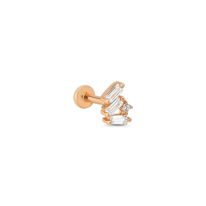 Üç Baget Tektaş Detay Tragus Piercing - 1