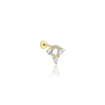 Üç Damla Taş Model Tragus Piercing - 2