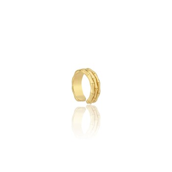 Üç Sıra Kemik Altın Earcuff - 1