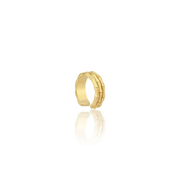 Üç Sıra Kemik Altın Earcuff - 1