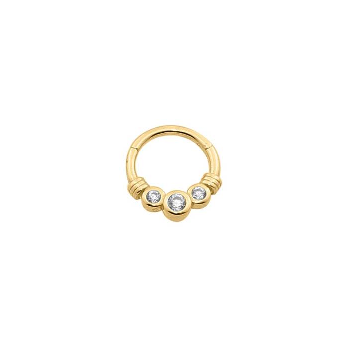 Üç Taş Motifli Helix Piercing - 1