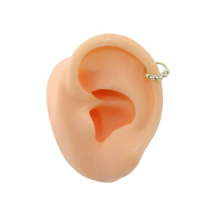 Üç Taş Motifli Helix Piercing - 2