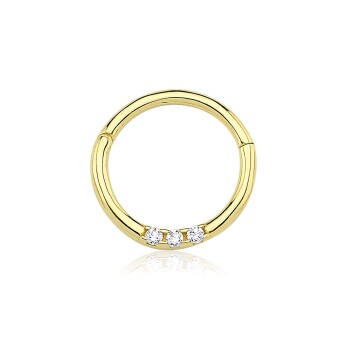 Üç Taşlı Beyaz Helix Piercing - 2