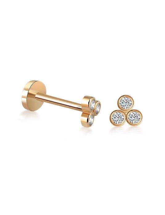 Üç Taşlı Bubble Tragus Piercing - 3