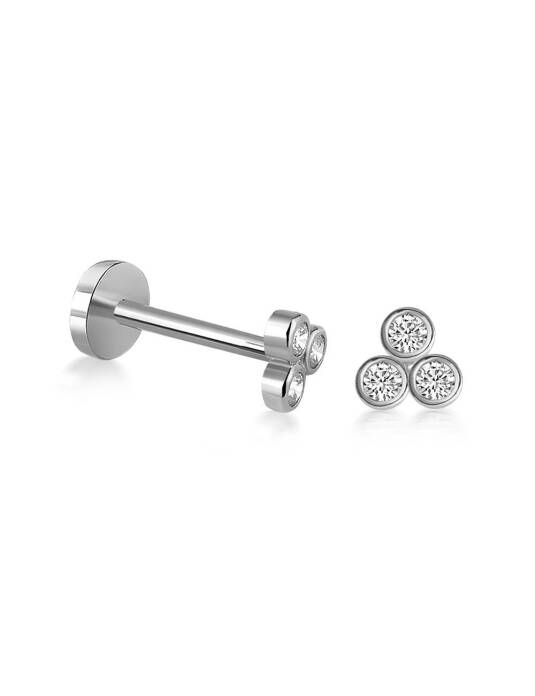 Üç Taşlı Bubble Tragus Piercing - 4