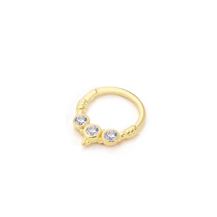 Üç Taşlı Helix Piercing - 1
