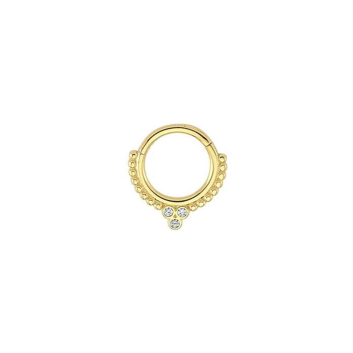 Üç Taşlı Motifli Helix Piercing - 1